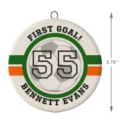 Soccer Ceramic Circle Personalized Ornament -Outlet Gift Echoes Store Soccer Ceramic Circle Personalized Ornament 1999QHE1711B113 03