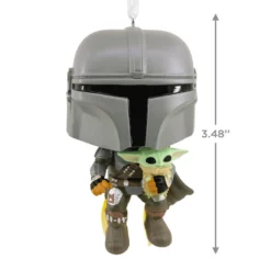 Star Wars The Mandalorian™ With Grogu™ Funko POP!® Hallmark Ornament -Outlet Gift Echoes Store Star Wars The Mandalorian With Grogu Funko POP Christmas Ornament 3HCM1103 03
