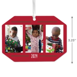 Hallmark Three-Photo Personalized Text And Photo Metal Ornament -Outlet Gift Echoes Store ThreePhoto Personalized Christmas Ornament 1OFM1001B5 03