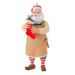 Hallmark Toymaker Santa Surprise Mystery Ornament -Outlet Gift Echoes Store Toymaker Santa Holding Stocking Keepsake Ornament 1999QGO2967 02