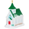 Hallmark Candlelight Service Ornament -Outlet Gift Echoes Store White Church With Green Steeple Keepsake Ornament 2199QGO2767 01
