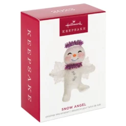 Hallmark Snow Angel Ornament -Outlet Gift Echoes Store White and Pink Glittery Snow Angel Keepsake Ornament 1399QGO2749 04