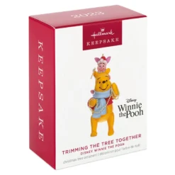 Hallmark Disney Winnie The Pooh Trimming The Tree Together Ornament -Outlet Gift Echoes Store Winnie the Pooh and Piglet Keepsake Ornament 1899QXD6549 04