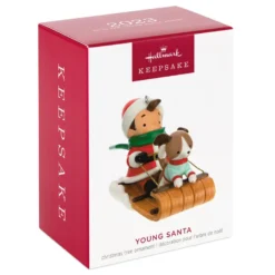 Hallmark Young Santa Ornament -Outlet Gift Echoes Store Young Santa With Dog Keepsake Ornament 2199QXR8117 04
